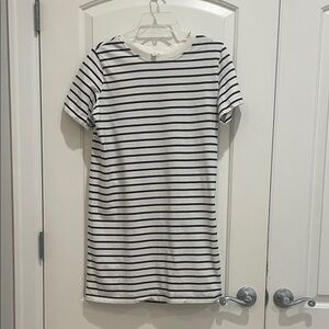 H&M Black and White Striped T-shirt Dress
